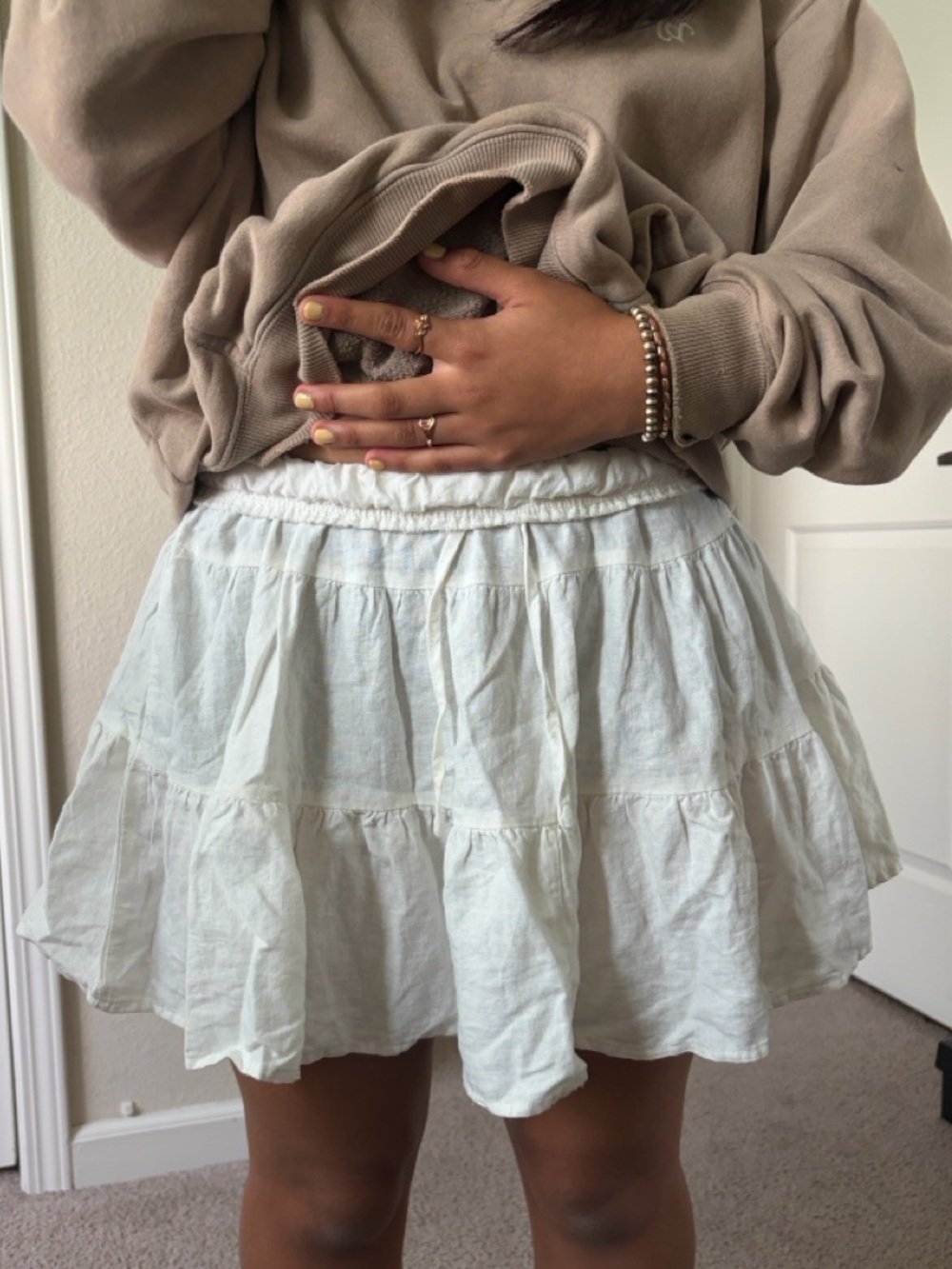 Cotton On White Tiered Mini Skirt